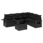 Set de sofás de jardín 7 pzas con cojines ratán sintético negro by vidaXL, Garden sets - Ref: Foro24-3267925, Price: 498,44 €...