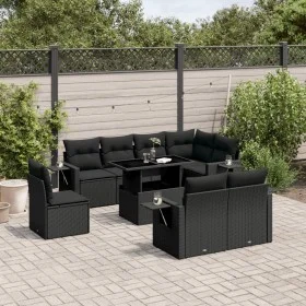 Set de sofás de jardín 8 piezas y cojines ratán sintético negro by vidaXL, Garden sets - Ref: Foro24-3268035, Price: 704,15 €...
