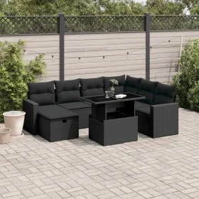Set de sofás de jardín 8 piezas y cojines ratán sintético negro by vidaXL, Garden sets - Ref: Foro24-3274835, Price: 558,20 €...