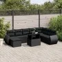 Set de sofás de jardín 8 piezas y cojines ratán sintético negro by vidaXL, Garden sets - Ref: Foro24-3268725, Price: 635,69 €...