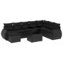 Set de sofás de jardín 8 piezas y cojines ratán sintético negro by vidaXL, Garden sets - Ref: Foro24-3268725, Price: 635,69 €...