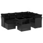 8-teiliges Gartensofa-Set und Kissen aus schwarzem Kunststoff-Rattan. von vidaXL, Gartensets - Ref: Foro24-3266755, Preis: 52...