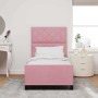 Estructura de cama con cabecera Rosa 90 x 190 cm Terciopelo