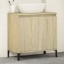 Armario de lavabo madera contrachapada roble Sonoma 58x33x60 cm de vidaXL, Tocadores de baño - Ref: Foro24-847408, Precio: 57...