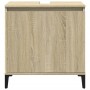 Armario de lavabo madera contrachapada roble Sonoma 58x33x60 cm de vidaXL, Tocadores de baño - Ref: Foro24-847408, Precio: 60...
