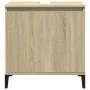 Armario de lavabo madera contrachapada roble Sonoma 58x33x60 cm de vidaXL, Tocadores de baño - Ref: Foro24-847408, Precio: 57...