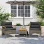Gartensofa-Set 3-teilig mit grauen Kissen aus synthetischem Rattan von vidaXL, Gartensets - Ref: Foro24-368405, Preis: 199,54...