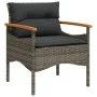 Gartensofa-Set 3-teilig mit grauen Kissen aus synthetischem Rattan von vidaXL, Gartensets - Ref: Foro24-368405, Preis: 199,54...