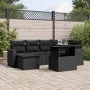 Set de sofás de jardín 7 pzas con cojines ratán sintético negro by vidaXL, Garden sets - Ref: Foro24-3267415, Price: 485,26 €...