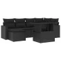 Set de sofás de jardín 7 pzas con cojines ratán sintético negro by vidaXL, Garden sets - Ref: Foro24-3267415, Price: 485,26 €...