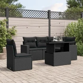 Set de sofás de jardín 6 piezas y cojines ratán sintético negro by vidaXL, Garden sets - Ref: Foro24-3267275, Price: 442,06 €...