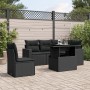 6-teiliges Gartensofa-Set und Kissen aus schwarzem Kunststoff-Rattan. von vidaXL, Gartensets - Ref: Foro24-3267275, Preis: 43...