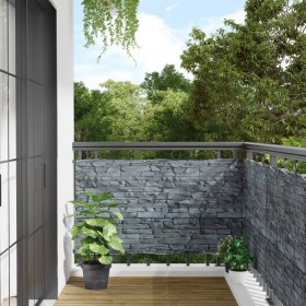 Pantalla de privacidad de jardín PVC look piedra gris 500x75 cm