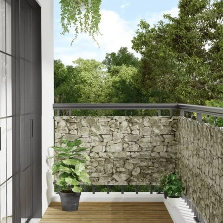 Pantalla de privacidad de balcón PVC look piedra 600x75 cm by vidaXL, fence panels - Ref: Foro24-4005423, Price: 26,31 €, Dis...