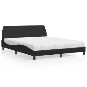 Bed with black synthetic leather mattress 160x200 cm by vidaXL, Beds and slatted bases - Ref: Foro24-3208437, Price: 357,47 €...