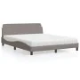 Bed with taupe gray fabric mattress 160x200 cm by vidaXL, Beds and slatted bases - Ref: Foro24-3208428, Price: 333,33 €, Disc...
