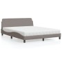Bett mit taupegrauer Stoffmatratze 160x200 cm von vidaXL, Betten und Lattenroste - Ref: Foro24-3208428, Preis: 349,50 €, Raba...