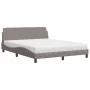 Bed with taupe gray fabric mattress 160x200 cm by vidaXL, Beds and slatted bases - Ref: Foro24-3208428, Price: 333,33 €, Disc...