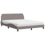 Bett mit taupegrauer Stoffmatratze 160x200 cm von vidaXL, Betten und Lattenroste - Ref: Foro24-3208428, Preis: 349,50 €, Raba...