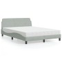Bett mit hellgrauer Samtmatratze 120x200 cm von vidaXL, Betten und Lattenroste - Ref: Foro24-3208371, Preis: 305,08 €, Rabatt: %