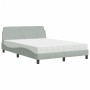 Bett mit hellgrauer Samtmatratze 120x200 cm von vidaXL, Betten und Lattenroste - Ref: Foro24-3208371, Preis: 305,08 €, Rabatt: %