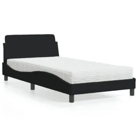 Cama con colchón tela negro 100x200 cm de vidaXL, Camas y somieres - Ref: Foro24-3208346, Precio: 304,16 €, Descuento: %