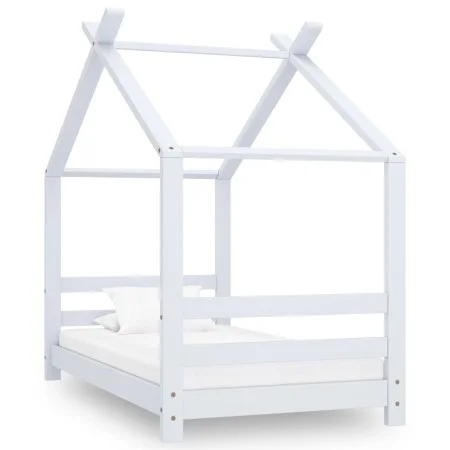 Solid white pine wood children's bed frame 70x140 cm by vidaXL, Cribs and beds for children - Ref: Foro24-289610, Price: 96,6...