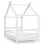Solid white pine wood children's bed frame 70x140 cm by vidaXL, Cribs and beds for children - Ref: Foro24-289610, Price: 96,6...