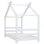Solid white pine wood children's bed frame 70x140 cm by vidaXL, Cribs and beds for children - Ref: Foro24-289610, Price: 96,6...
