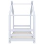 Estructura de cama infantil madera maciza pino blanco 70x140 cm