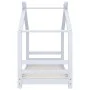 Solid white pine wood children's bed frame 70x140 cm by vidaXL, Cribs and beds for children - Ref: Foro24-289610, Price: 96,6...