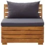Muebles de jardín 8 pzas y cojines madera de acacia gris oscuro de vidaXL, Conjuntos de jardín - Ref: Foro24-46683, Precio: 1...