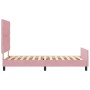 Estructura de cama con cabecera Rosa 90 x 190 cm Terciopelo