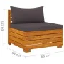 Set of 12 solid acacia wood garden furniture and cushions. by vidaXL, Garden sets - Ref: Foro24-3087321, Price: 1,00 €, Disco...