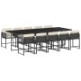 Set de comedor jardín 11 pzas con cojines ratán sintético negro de vidaXL, Conjuntos de jardín - Ref: Foro24-3211470, Precio:...