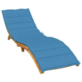 Cushion for lounger blue melange fabric 200x60x4 cm by vidaXL, Cushions for chairs and sofas - Ref: Foro24-4002513, Price: 43...