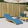 Cushion for lounger blue melange fabric 200x60x4 cm by vidaXL, Cushions for chairs and sofas - Ref: Foro24-4002513, Price: 43...