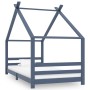 Children's bed frame solid gray pine wood 90x200 cm by vidaXL, Cribs and beds for children - Ref: Foro24-289615, Price: 156,8...