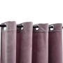 Cortinas opacas anillas 2 pzas terciopelo rosa viejo 140x245 cm