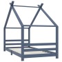 Children's bed frame solid gray pine wood 90x200 cm by vidaXL, Cribs and beds for children - Ref: Foro24-289615, Price: 156,8...
