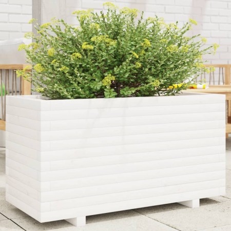 Massive Blumenkasten aus weißem Kiefernholz 90x40x49,5 cm von vidaXL, Töpfe und Pflanzgefäße - Ref: Foro24-3282555, Preis: 17...