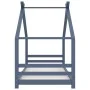 Estructura de cama infantil madera maciza pino gris 90x200 cm de vidaXL, Cunas y camas para niños - Ref: Foro24-289615, Preci...