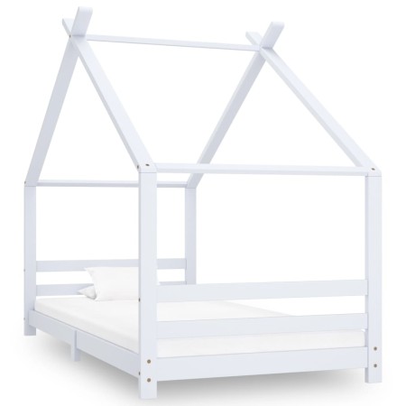 Solid white pine wood children's bed frame 90x200 cm by vidaXL, Cribs and beds for children - Ref: Foro24-289612, Price: 140,...
