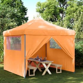 Tienda de fiesta plegable Pop-Up 4 paredes laterales naranja