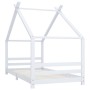 Solid white pine wood children's bed frame 90x200 cm by vidaXL, Cribs and beds for children - Ref: Foro24-289612, Price: 140,...