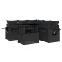 Set de sofás de jardín 6 piezas y cojines ratán sintético negro de vidaXL, Conjuntos de jardín - Ref: Foro24-3267895, Precio:...