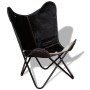 Schwarz-weißer Schmetterlingssessel aus echtem Leder von vidaXL, Sessel - Ref: Foro24-243729, Preis: 102,54 €, Rabatt: %
