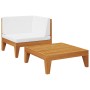 Muebles de jardín 2 piezas con cojines madera maciza de acacia