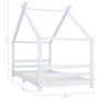 Solid white pine wood children's bed frame 90x200 cm by vidaXL, Cribs and beds for children - Ref: Foro24-289612, Price: 140,...