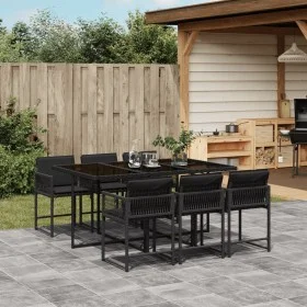 7-piece garden dining set with black synthetic rattan cushions by vidaXL, Garden sets - Ref: Foro24-3211447, Price: 421,43 €,...